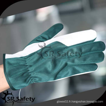 SRSAFETY Retour en fibres de vert foncé et importateur de gants en cuir porc